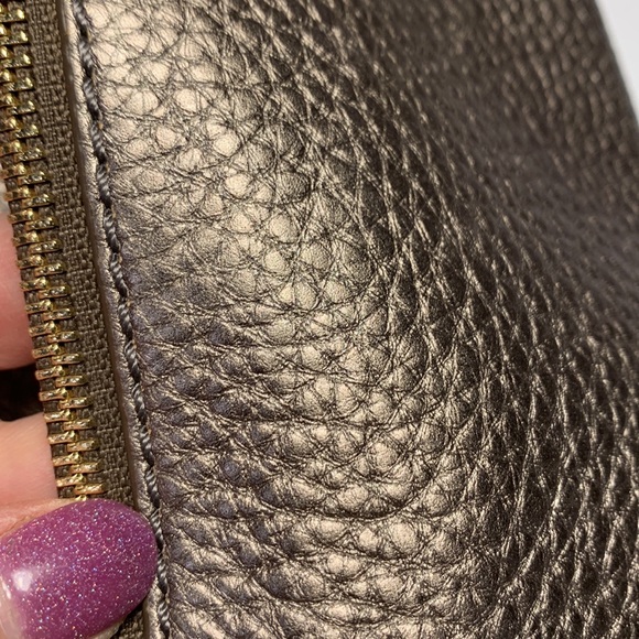 Pebble Leather Shoulder Bag Gold Clutch - Picture 12 of 15